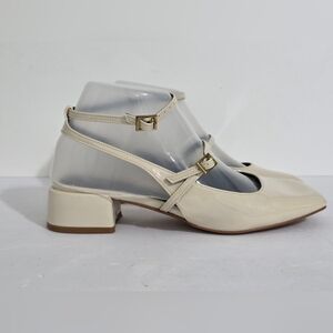 Zara Cream Flats with Ankle Strap